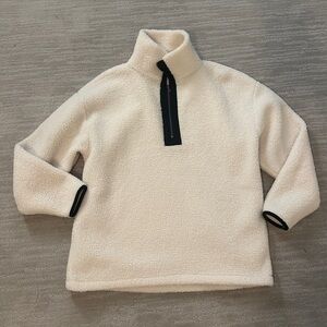 Loft Quarter Zip Fuzzy Cream Jacket